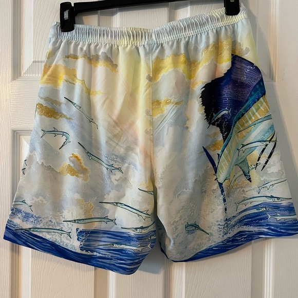 Chemise de Plage Homme Shirt à Manches Courtes avec Imprimé Bleu